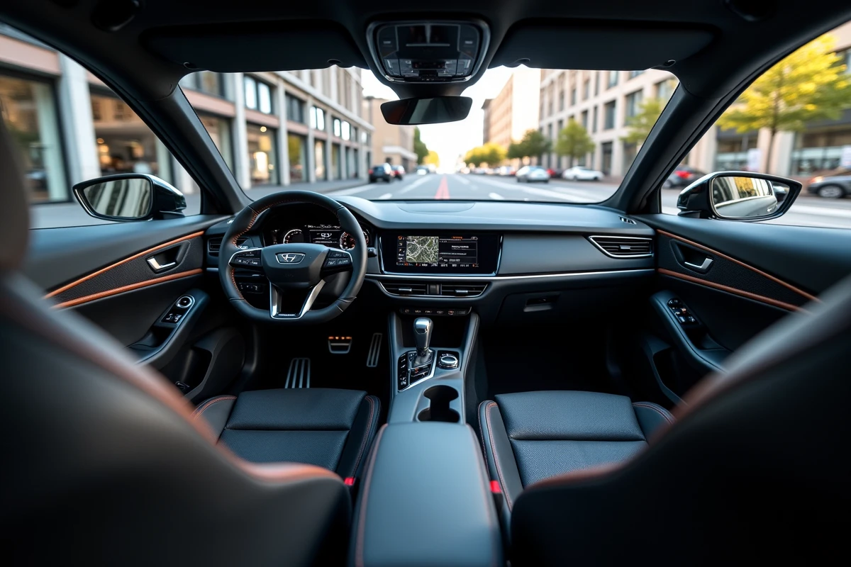 Intérieur du Cupra Formentor avec sièges sport en cuir perforé et tableau de bord numérique