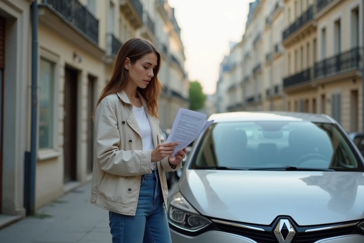 Jeune femme ukrainienne vérifiant un avis d