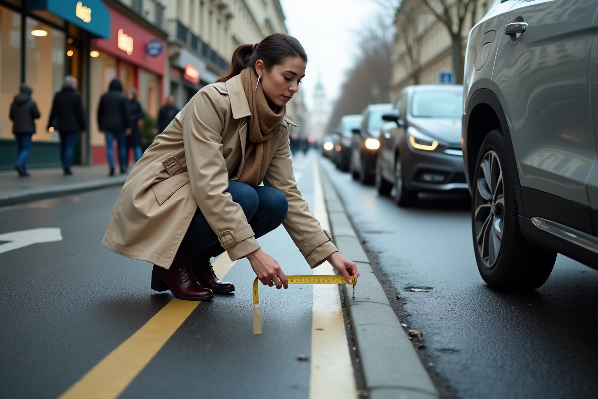 Jeune femme mesurant l