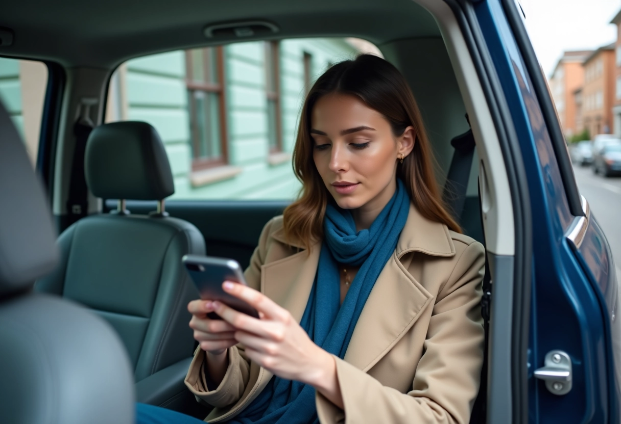 Femme dans une voiture d